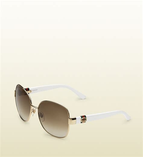 gucci sunglasses white and gold|gucci sunglasses outlet online.